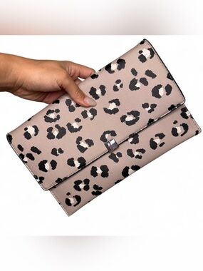 a new day Leopard Print Clutch in Taupe Pink and Black